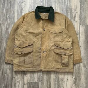 Vintage C.C. Filson Co Style 66 Tin Cloth Wax Leather Jacket Size 46